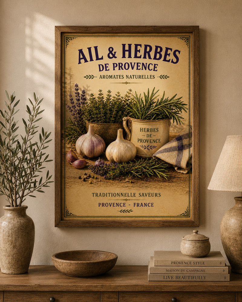 French Provence Garlic & Herbs Print – A3 size print
