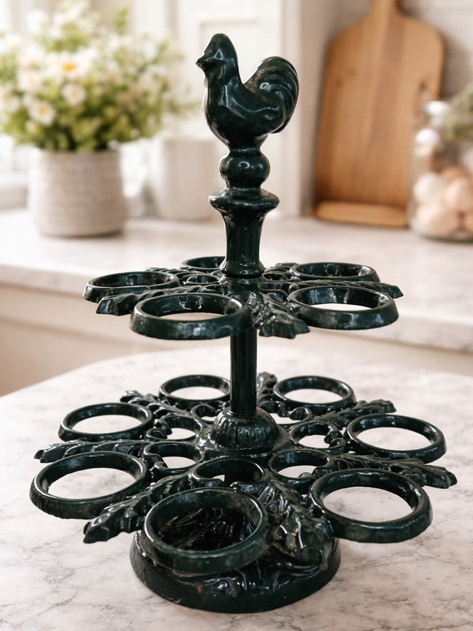 Vintage French Cast Iron Egg Holder