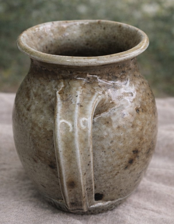 Vintage French Green & Brown Stoneware Jug - The Little Brocante Shop