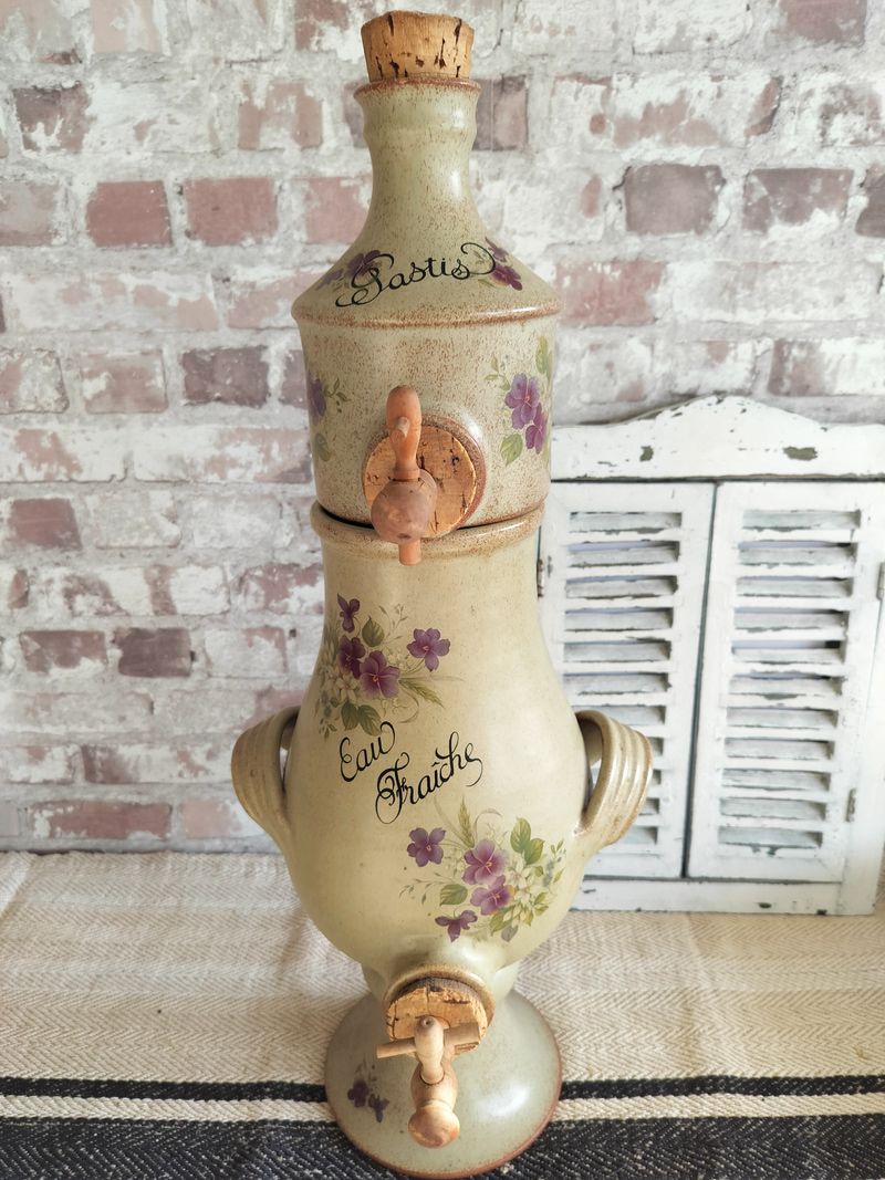 Vintage Stoneware Pastis & Water Fountain