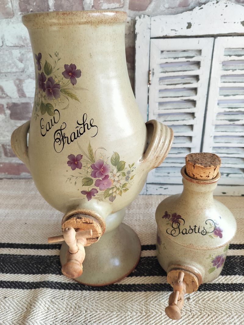 Vintage Stoneware Pastis & Water Fountain