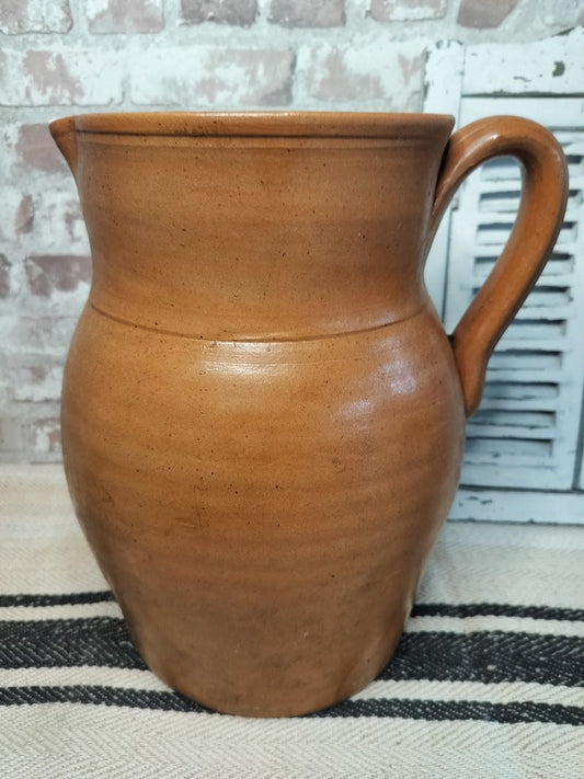 Antique 1930's Large French Glazed Stoneware Jug