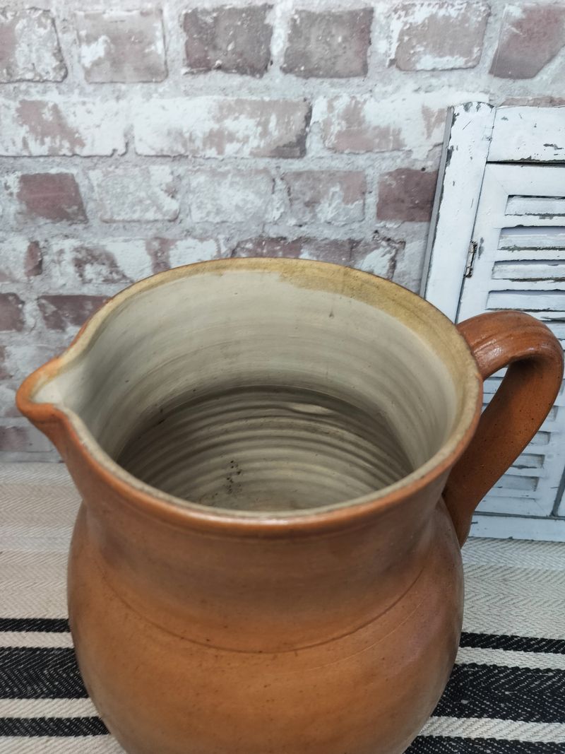 Antique 1930's Large French Glazed Stoneware Jug