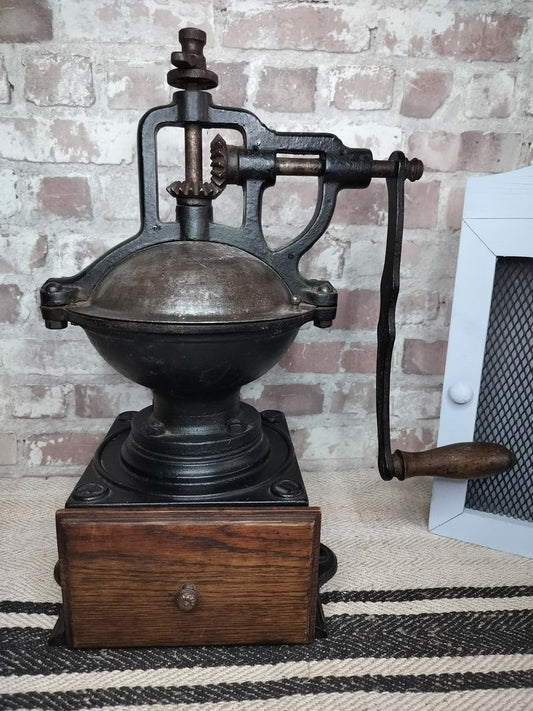 Antique French Large (Commercial) Cast Iron Coffee Grinder