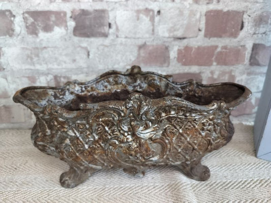 Antique French Cast Iron Jardiniere Planter