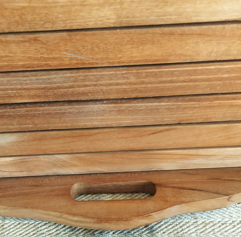 French Vintage Teak Wooden Tray