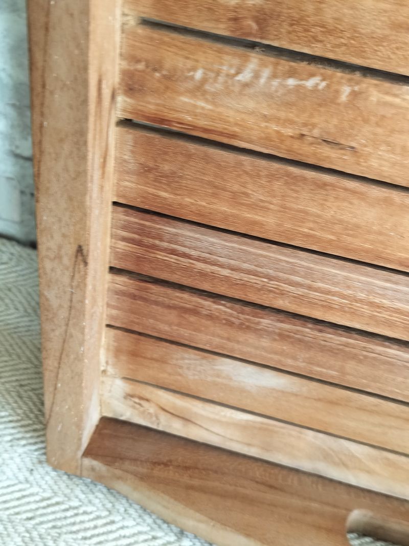 French Vintage Teak Wooden Tray