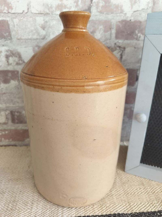 Antique Salt Glazed Stoneware Flagon c.1860
