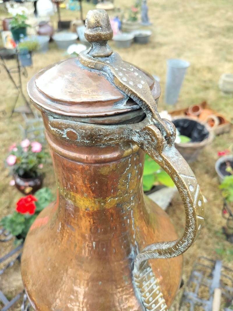Antique French Hammered Copper Water Jug  c.1830