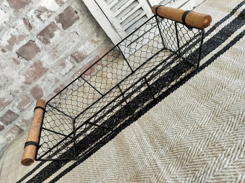 Vintage French Oblong Metal Basket