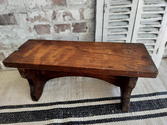 French vintage wooden stool 