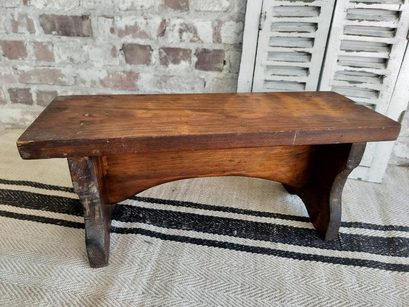 French vintage wooden stool 