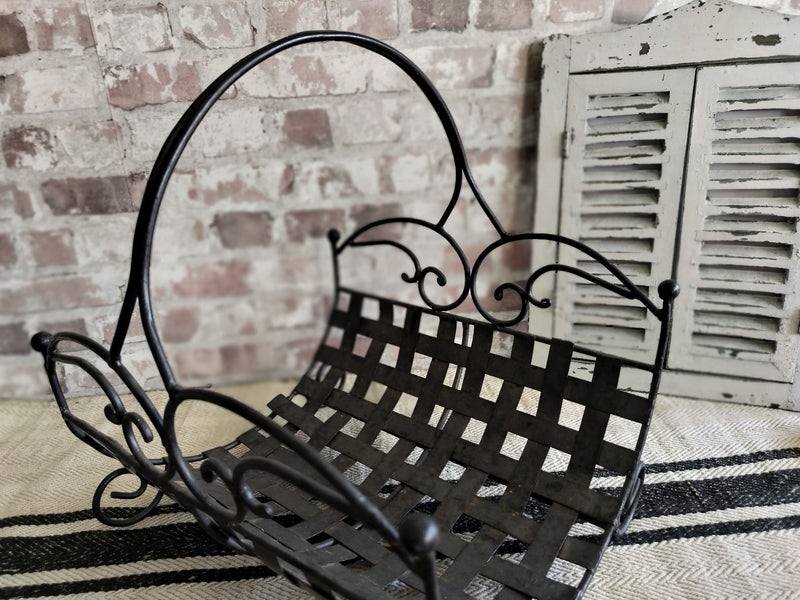 Vintage French Metal Log Basket
