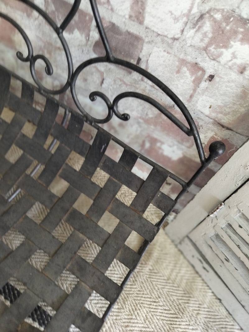 Vintage French Metal Log Basket