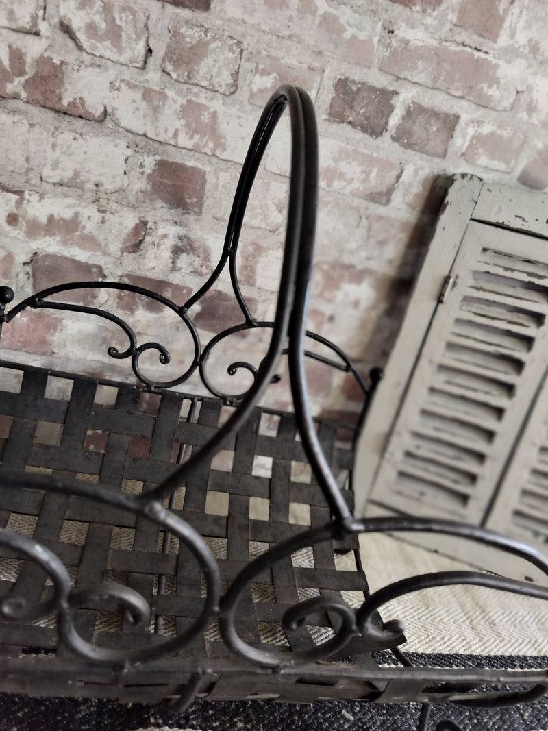 Vintage French Metal Log Basket