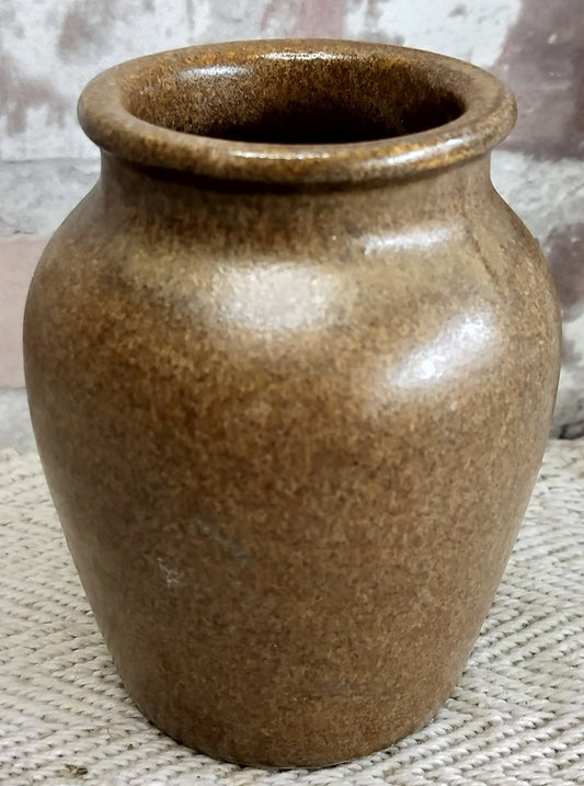 Vintage French Glazed Stoneware Mustard Pot