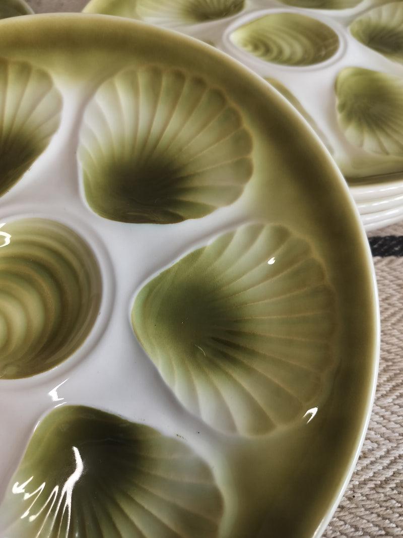 Set of 10 Vintage Moulin des Loups French Oyster Plates
