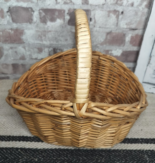 Vintage Wicker Basket with Handle