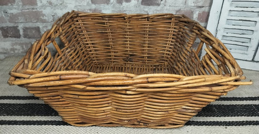 Vintage Square Wicker Basket