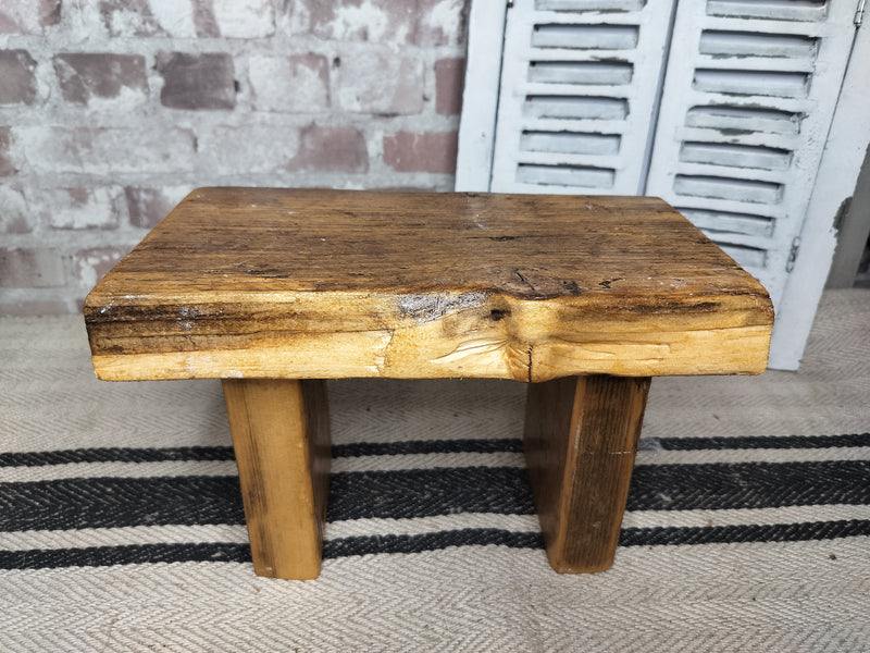 Rustic Reclaimed Wooden Stool Plant Stand