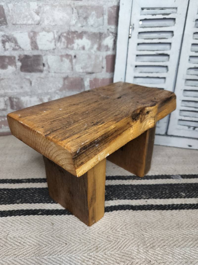 Rustic Reclaimed Wooden Stool Plant Stand