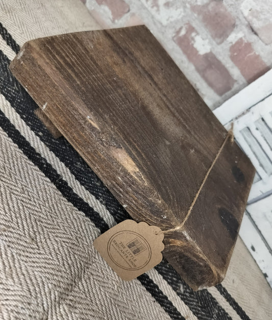 Reclaimed Rustic Dark Wooden Stool Plant Stand