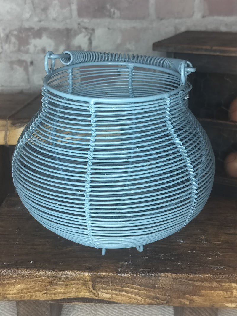 Vintage Blue Egg Basket