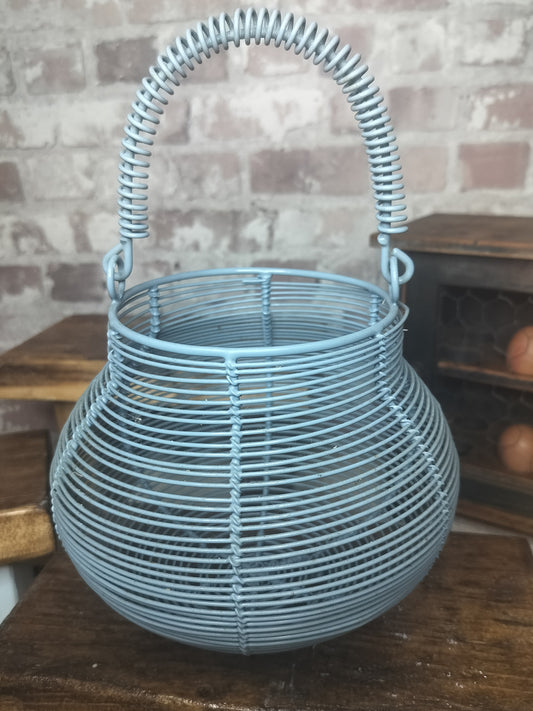 Vintage Blue Egg Basket