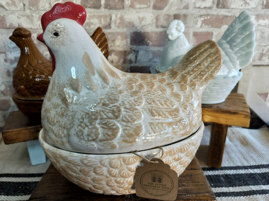 Vintage Large Hen on Nest Chicken Egg Basket