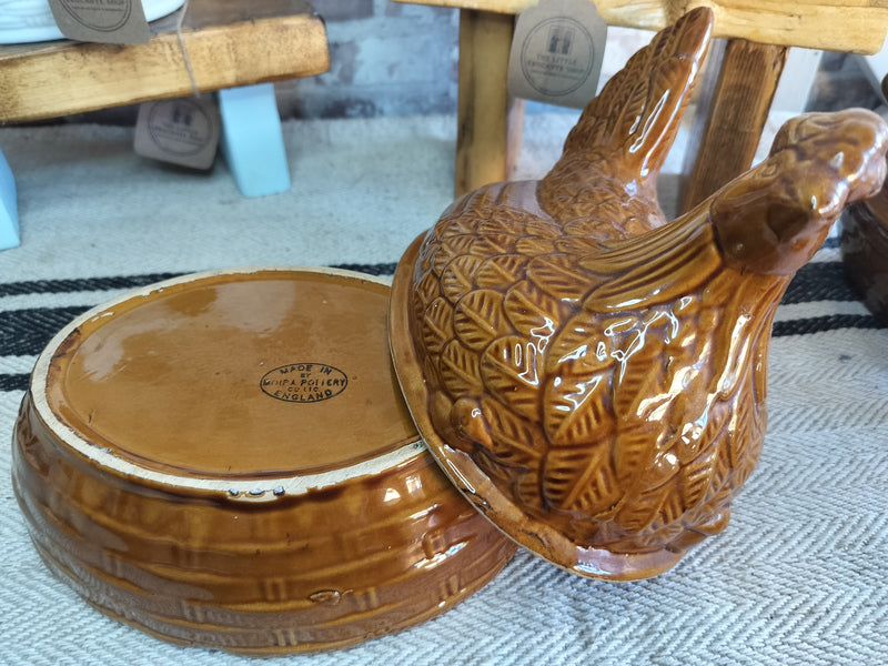 Vintage Moira Pottery Hen on Nest – Classic English Egg Holder