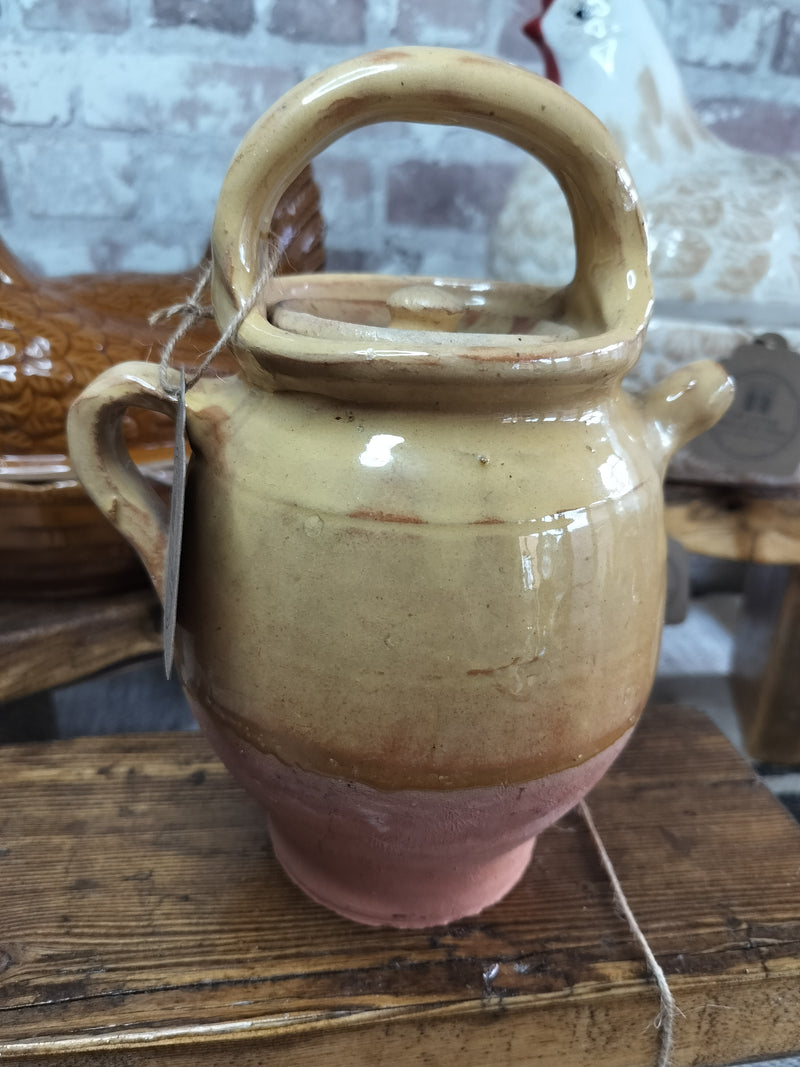 Antique French Yellow Gargoulette Jug – Rare Rustic Provençal Pottery