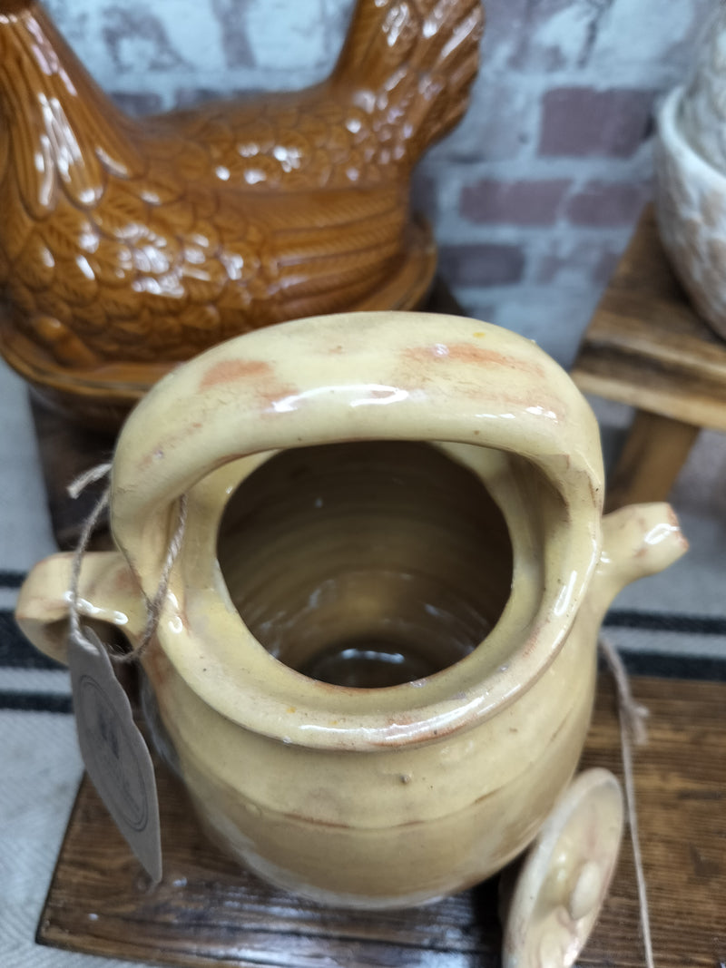 Antique French Yellow Gargoulette Jug – Rare Rustic Provençal Pottery