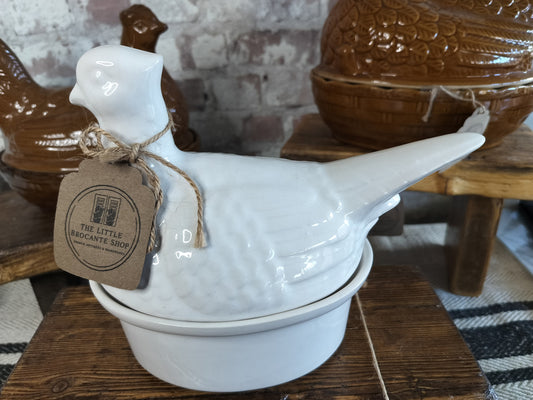 Vintage White Pheasant Terrine Dish