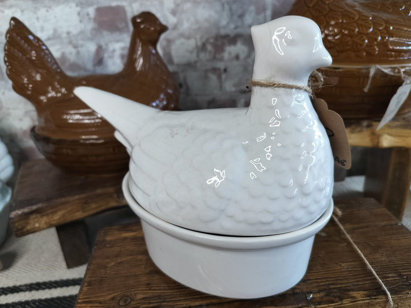 Vintage White Pheasant Terrine Dish