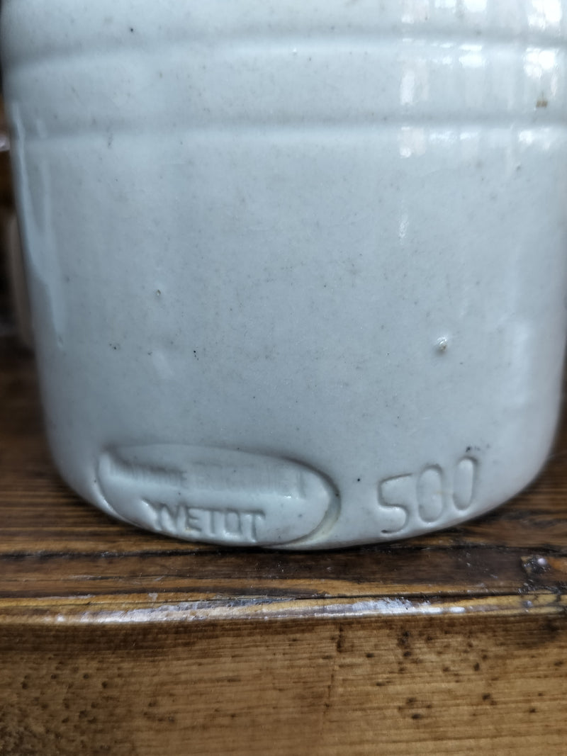Vintage French Stoneware Mustard Pot - The Little Brocante Shop