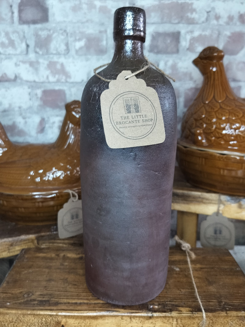 Antique French Stoneware Bottle - late 19th Century - The Little Brocante Shop