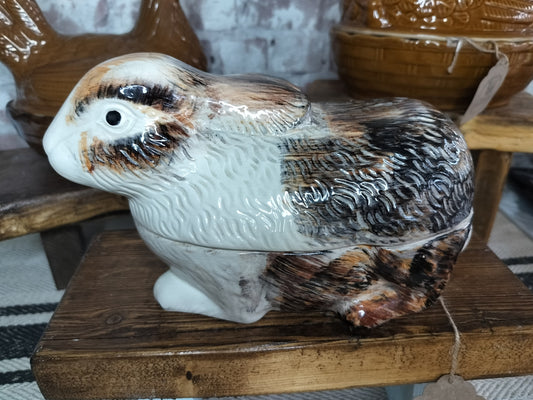 Michel Caugant Faïence Rabbit Terrine – Rare Handcrafted French Ceramic