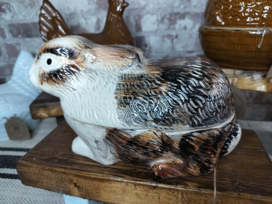 Michel Caugant Faïence Rabbit Terrine – Rare Handcrafted French Ceramic