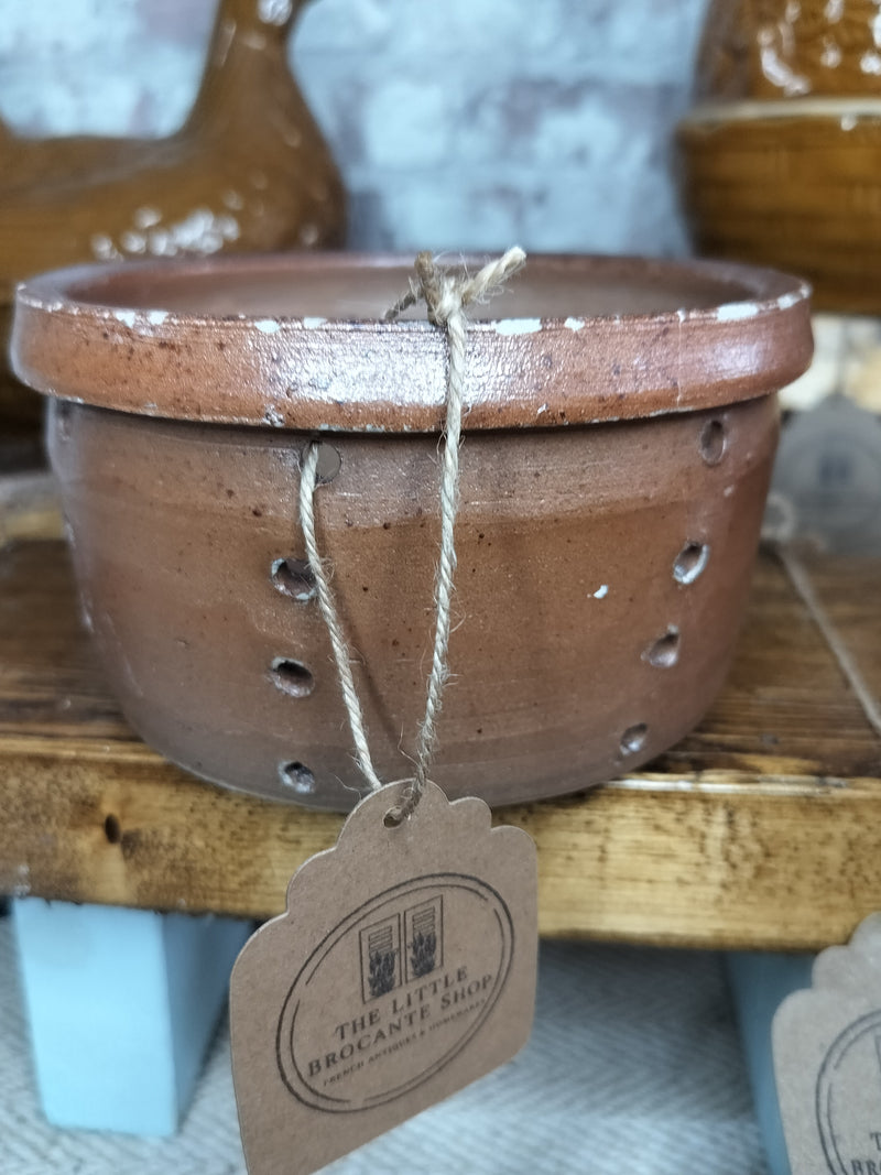 Large Antique French Terracotta Cheese Mould - The Little Brocante Shop