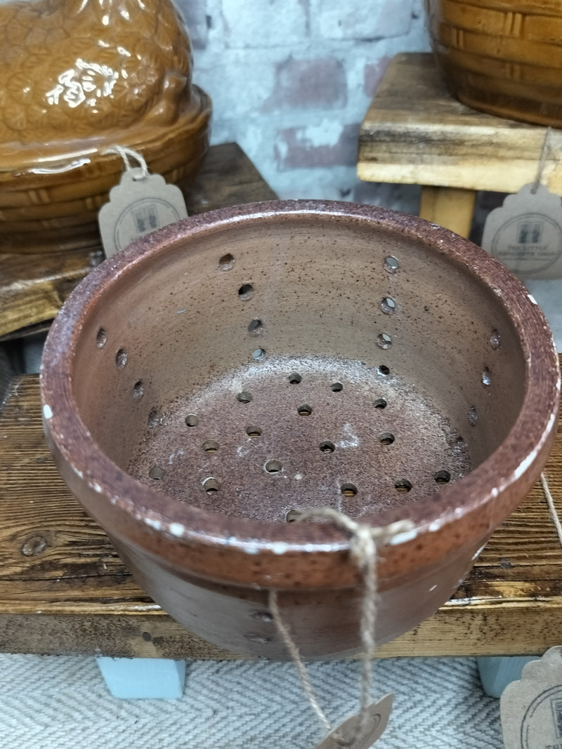 Large Antique French Terracotta Cheese Mould - The Little Brocante Shop