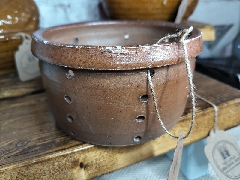 Large Antique French Terracotta Cheese Mould - The Little Brocante Shop