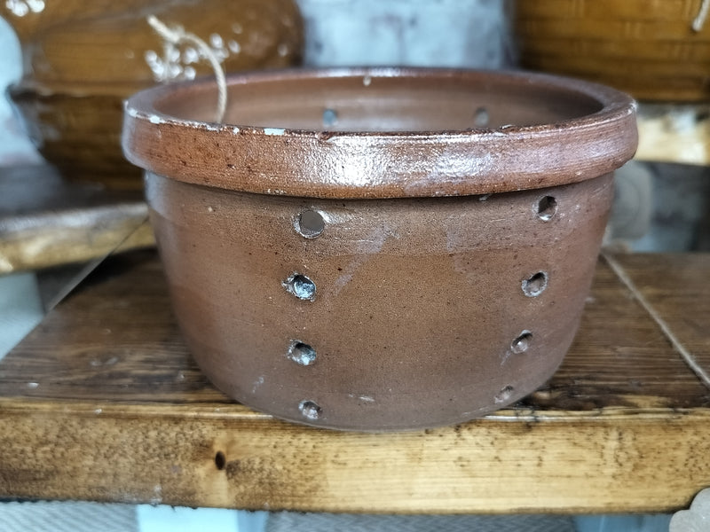 Large Antique French Terracotta Cheese Mould - The Little Brocante Shop