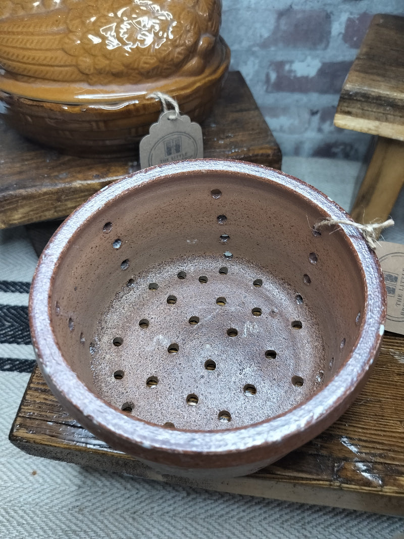 Large Antique French Terracotta Cheese Mould - The Little Brocante Shop