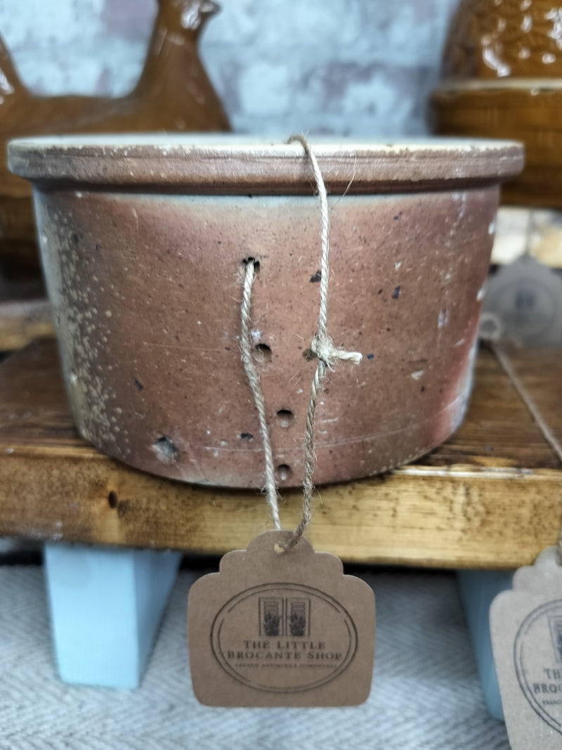 Large Antique French Terracotta Cheese Mould - The Little Brocante Shop