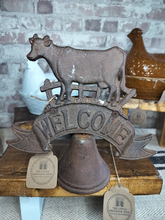 Vintage Cast Iron “Welcome” Cow Door Bell