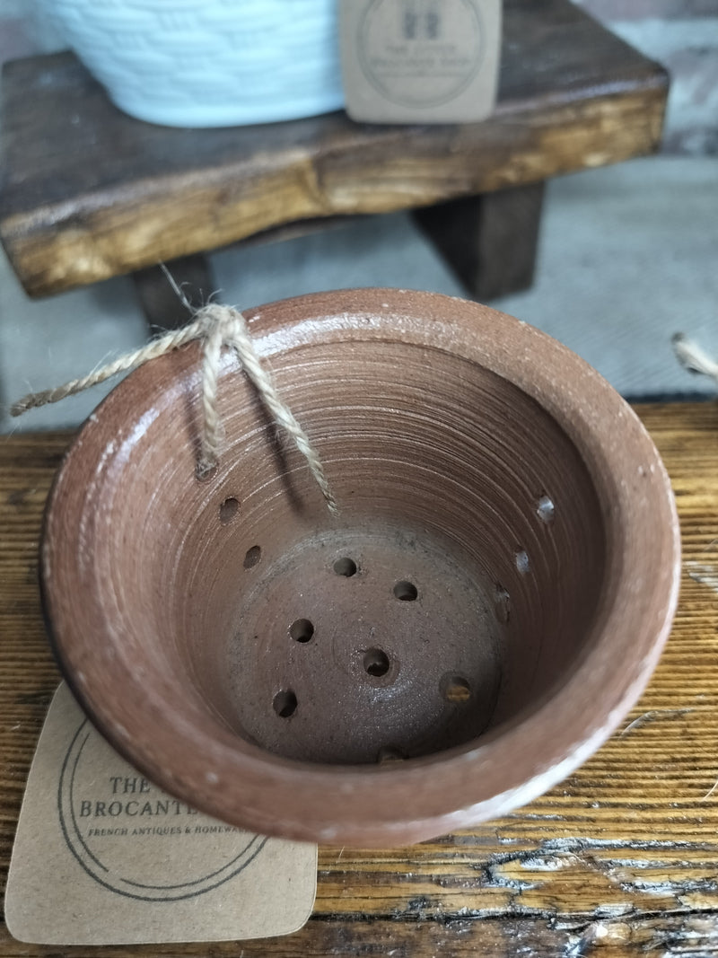 Vintage French Terracotta Cheese Mould - The Little Brocante Shop