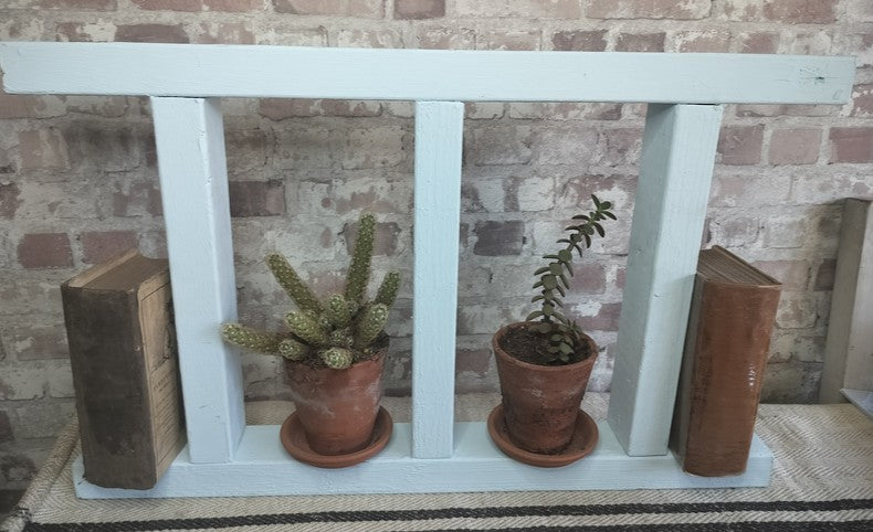 Rustic Wooden French Blue Decorative Ladder Shelf