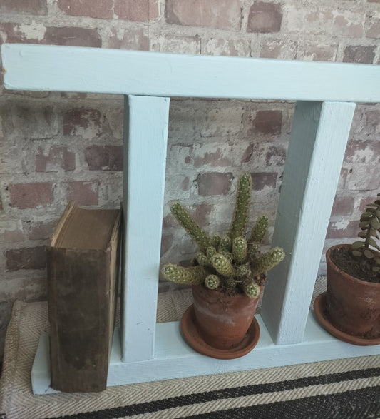 Rustic Wooden French Blue Decorative Ladder Shelf