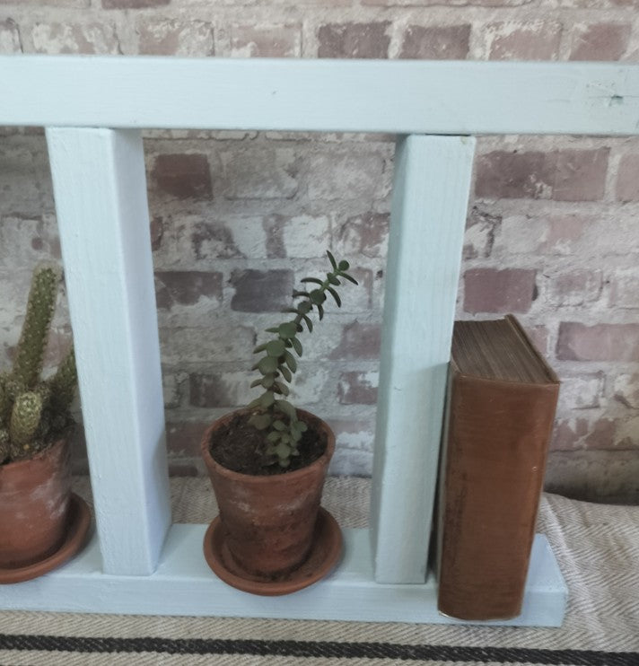 Rustic Wooden French Blue Decorative Ladder Shelf