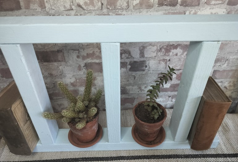 Rustic Wooden French Blue Decorative Ladder Shelf
